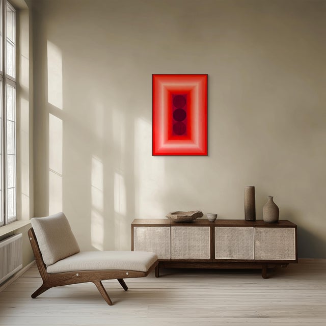 Abstract Contemporary Abstract Acrylic on Canvas "Vision (Orange DPP / Red Violet)" by Andy Harwood For Sale - Image 3 of 7