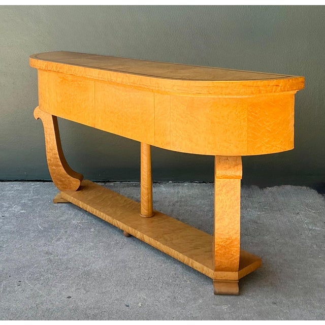 Vintage Deco Burl Console Table For Sale - Image 16 of 18