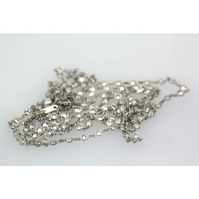 Silver Diamond Platinum Eternity Necklace For Sale - Image 8 of 8