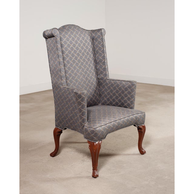 Mid-Century English Georgian Wingback Upholstered Armchair For Sale In Sacramento - Image 6 of 17