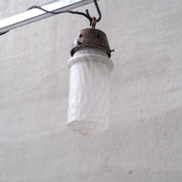 Mid-Century Modern Small Mid-Century Cloudy Opaque Glass Pendant Light, 1960s For Sale - Image 3 of 7
