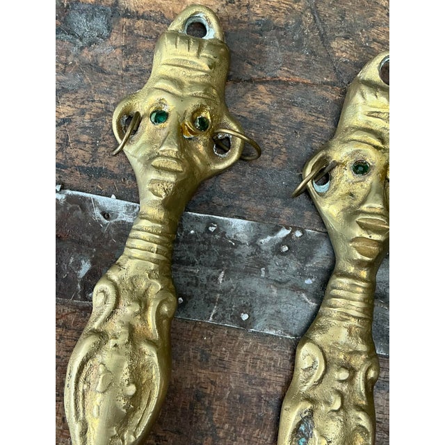 Late 20th Century Vintage Brass Tribal Serving Set For Sale - Image 5 of 12