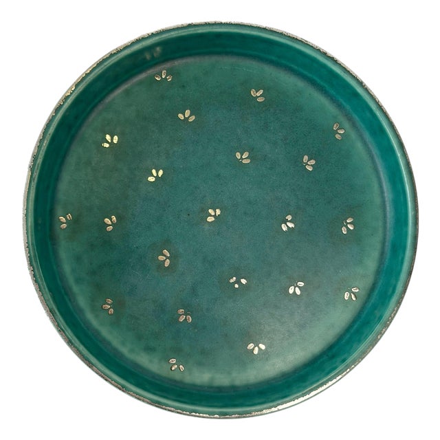 Argenta Bowl in Turquoise Ceramic by Wilhelm Kåge for Gustavsberg, Sweden, 1950s For Sale