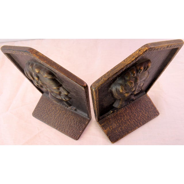 1920s Arts & Crafts Abraham Lincoln Bookends Antique Cast Iron - A Pair For Sale - Image 16 of 16