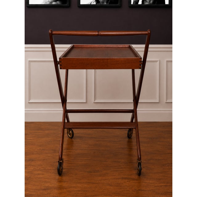 Vintage Mid-Century Teak Folding Tea Bar Cart – Danish Scandinavian Modern For Sale In Houston - Image 6 of 17