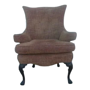 Vintage Wingback Upholstered Armchair