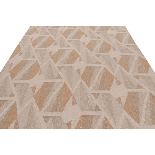 Not Yet Made - Made To Order Rug & Kilim’s Scandinavian Style Geometric Rug in Beige, White and Terracotta 12x18 For Sale - Image 5 of 8