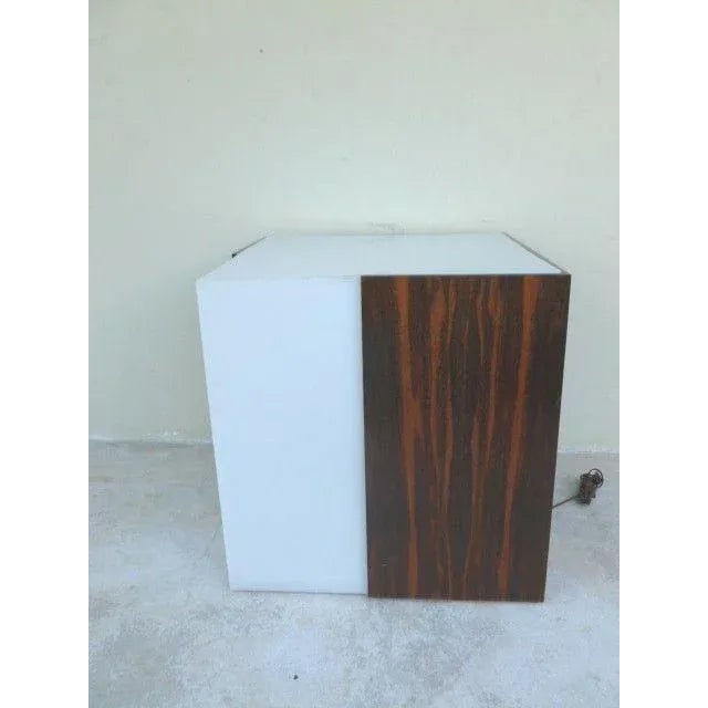 1970s Mid Century Modern Rosewood & Acrylic Floor Lamp Table For Sale - Image 12 of 13
