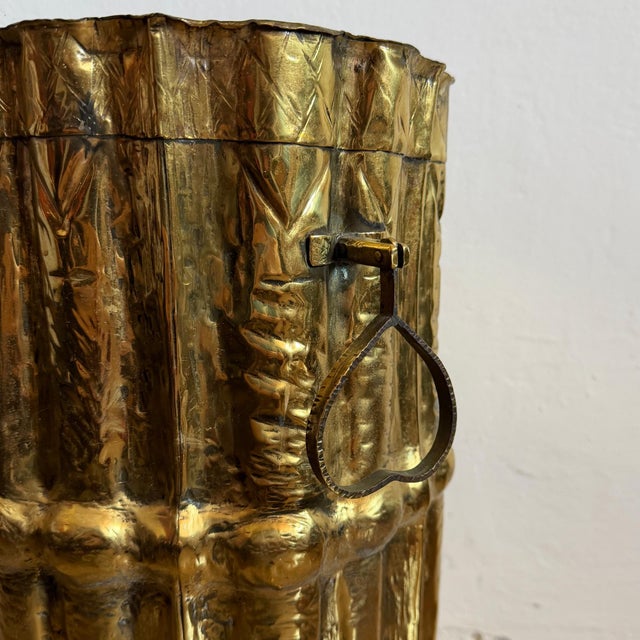 Vintage Hollywood Regency Italian Brass Umbrella Stand, 1950s For Sale - Image 11 of 13