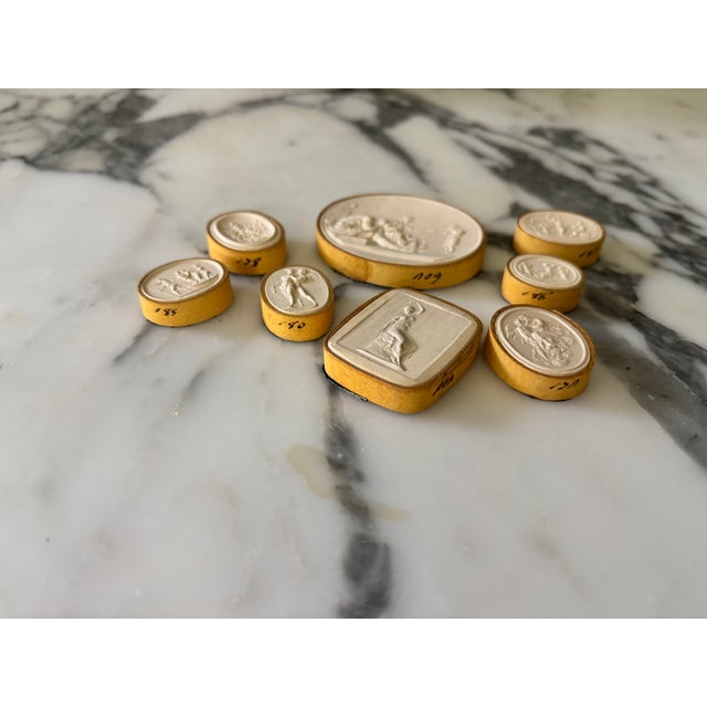 Grand Tour Antique Italian Grand Tour Plaster Intaglios - Set of 8 (Group #11) For Sale - Image 3 of 14