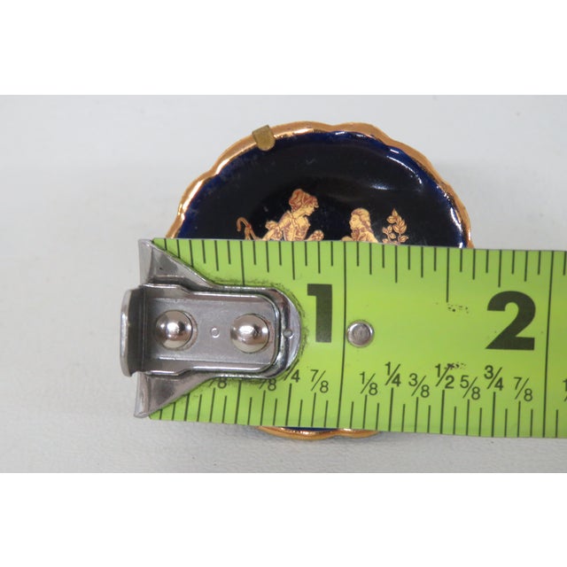 Limoges France Miniature Porcelain Plate Cobalt Blue Couple Courting Cameo 4776b For Sale - Image 9 of 9