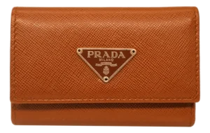 Prada Tobacco Saffiano Leather Portamon Key Case Card Holder, 2016.