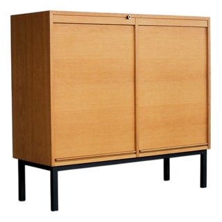 Vintage Roller Shutter Filing Cabinet, Sweden, 1960s For Sale