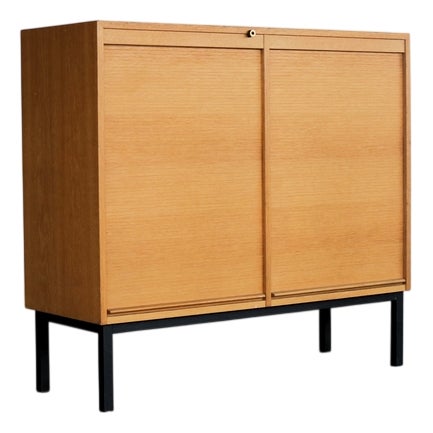 Vintage Roller Shutter Filing Cabinet, Sweden, 1960s For Sale