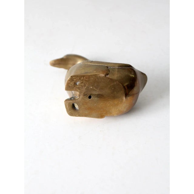 Mid-Century Brass Goose Figurine For Sale - Image 9 of 11