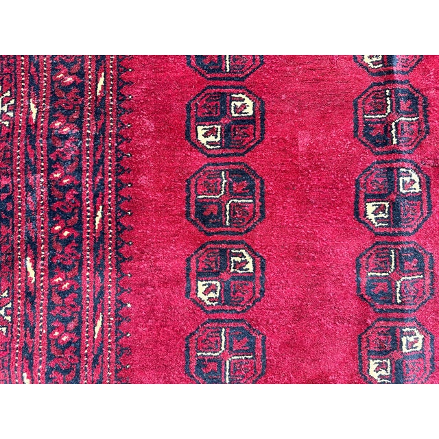 Red Bokhara Hand-Knotted Wool Rug - 7'3" X 5'4" For Sale - Image 9 of 11