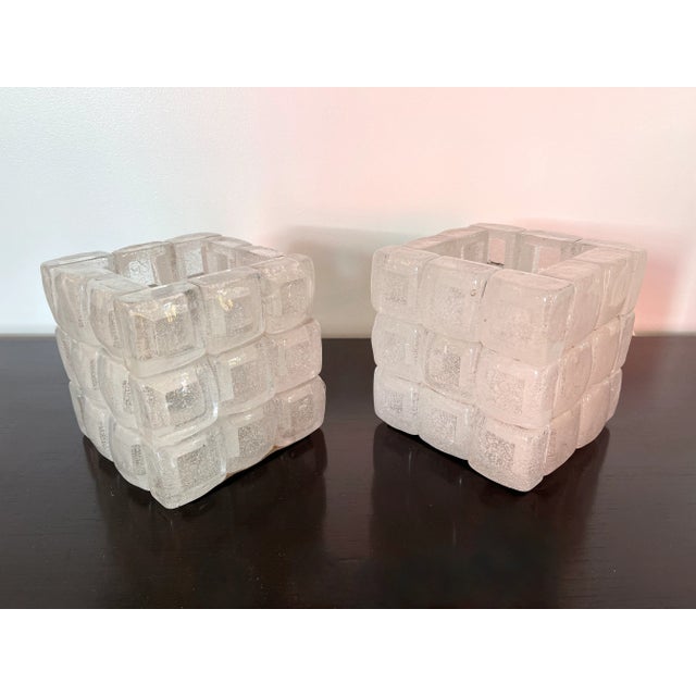 1970s Glass Cube Lamps by Poliarte, Italy - a Pair For Sale - Image 11 of 11