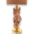Pair of table lamps with violet Murano glass in the shape of irregular, striated discs. The base is round and made of...