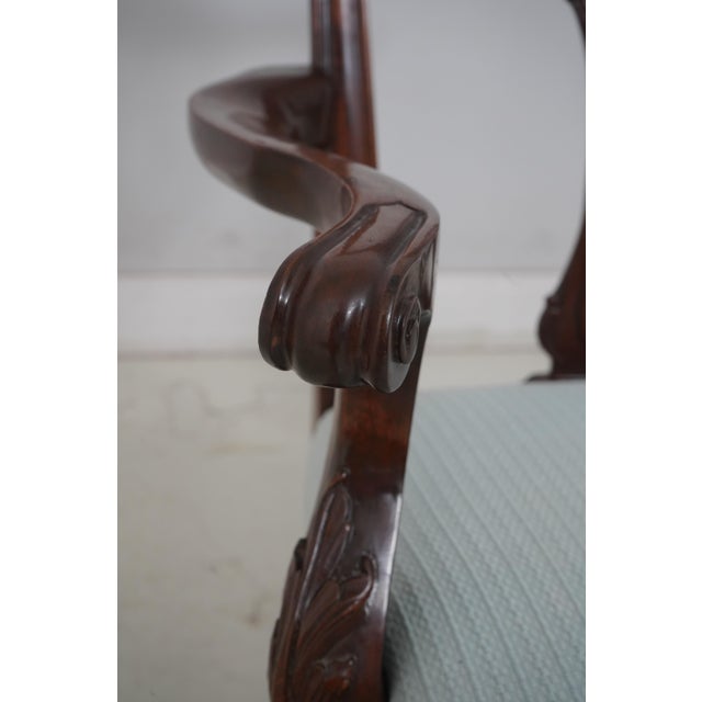 Pair Hickory White Ball & Claw Mahogany Chippendale Armchairs For Sale - Image 17 of 18