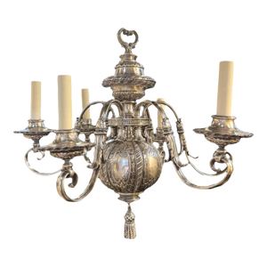1900 Caldwell Silver Plated Small Chandelier 6 Lights