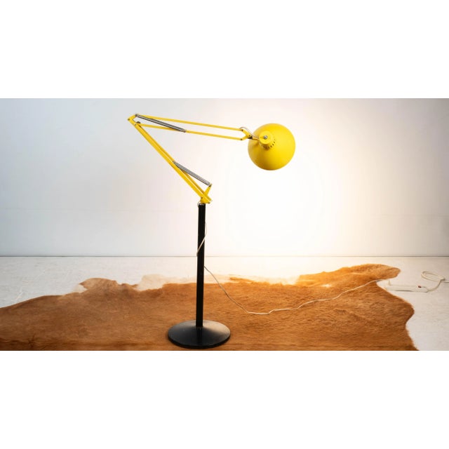 Vintage Luxo Yellow Architect Task Floor Lamp W/ Standing Base For Sale - Image 9 of 17