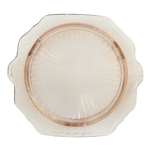 Vintage Anchor Hocking Pink Depression Glass Mayfair Open Footed Cake Plate
