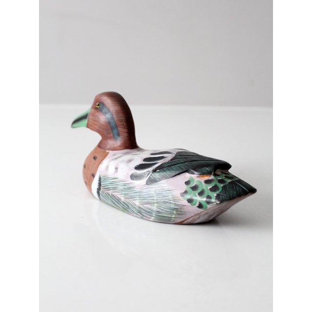 Vintage Hand-Painted Wood Duck For Sale - Image 6 of 11