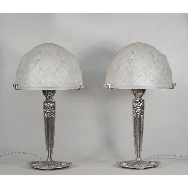 Art Deco French Art Deco Table Lamp by P. Gilles & Degue 1925 France - A Pair For Sale - Image 3 of 10