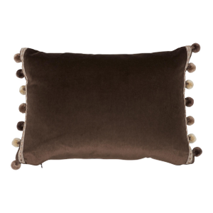 Schumacher Sophia Velvet 18" Lumbar Pillow in Cocoa