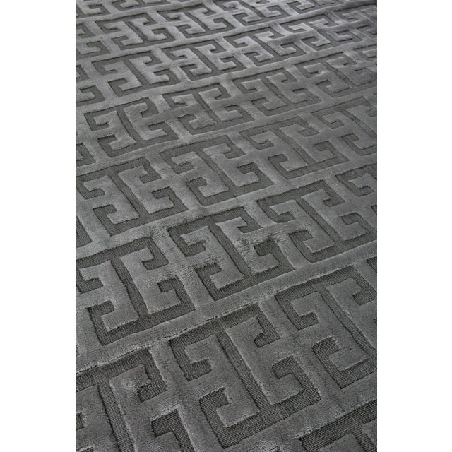 Not Yet Made - Made To Order Rochelle Hand loom Bamboo/Silk Aqua Rug-8'x10'" For Sale - Image 5 of 7