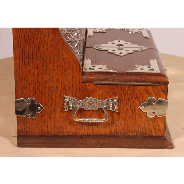 Wood Oak Tantalus Whiskey Cellar, Set of 3 For Sale - Image 7 of 14