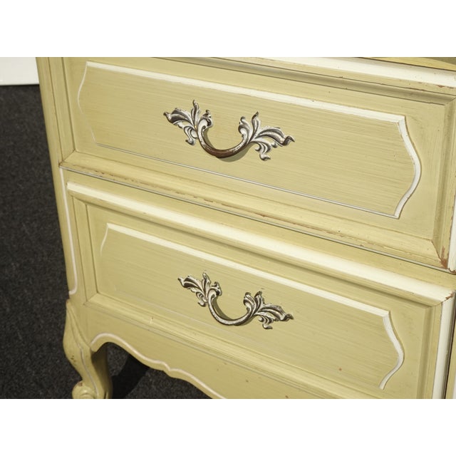 Vintage French Privincial Yellow Nightstand W Brass Hardware For Sale In Los Angeles - Image 6 of 12