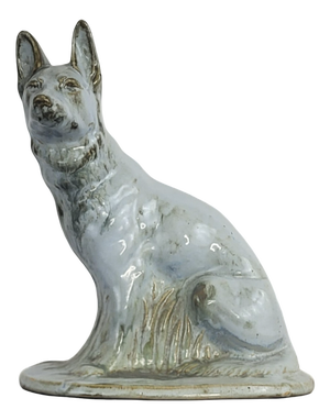 Dog Figurine in Earthenware from Moulin Des Loups Orchies, 1920s