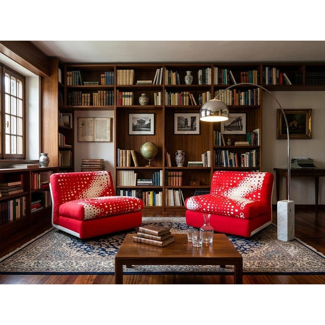 Red Amanta Lounge Chairs by Mario Bellini and Gaetano Pesce for B&B Italia, 1970s, Set of 2 For Sale - Image 8 of 11
