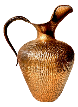 Large Jug Vase in Embossed Copper attributed to Egidio Casagrande, Italy, 1950s