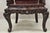 Early 20th Century Antique Japanese Export Carved Hardwood Foo Dog Figural Throne Desk Arm Chair For Sale - Image 5 of 12