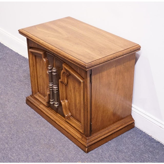 Burlington House Pecan Spanish Mediterranean Revival 28" Cabinet Nightstand 80-410 For Sale - Image 4 of 10