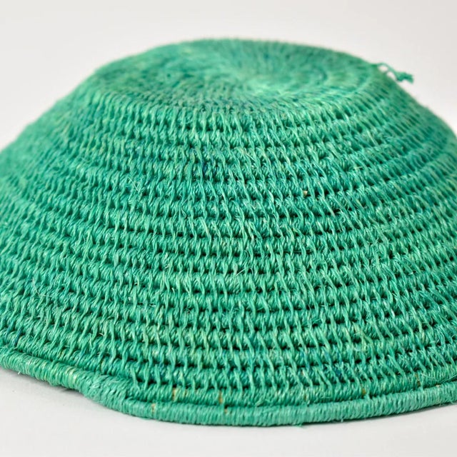 Early 20th Century Early 20th Century Sisal Handwoven Green Basket Eswatini 6inch For Sale - Image 5 of 6