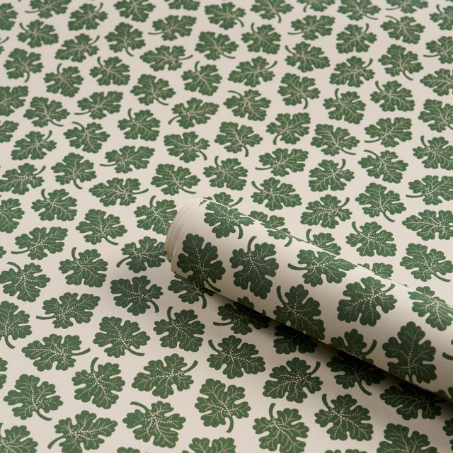 Schumacher SAMPLE - Schumacher X Rita Konig Olive Wallpaper In Green For Sale - Image 4 of 5