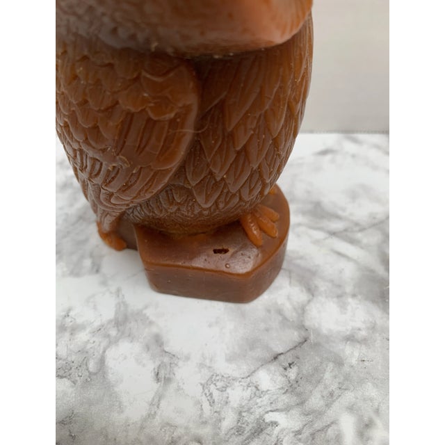 Wax Vintage Unused Owl Tall Candle For Sale - Image 7 of 7