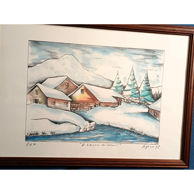 Blue Pogliano, The Silence of Colors, 1998, Pencil & Watercolor, Framed For Sale - Image 8 of 8