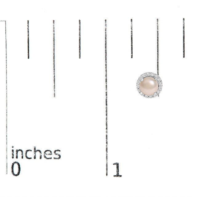 Early 21st Century 10K White Gold Pearl and 1/6 Cttw Diamond Halo Stud Earring For Sale - Image 5 of 5