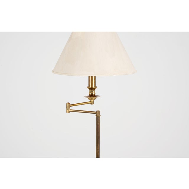 French Brass Floor Reading Lamp, 1970, in Good conditions. Designed 1970 to 1979 European Plug (up to 250V).The wiring of...