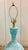 Mid-Century Modern Aqua Ceramic Lamp For Sale - Image 4 of 9