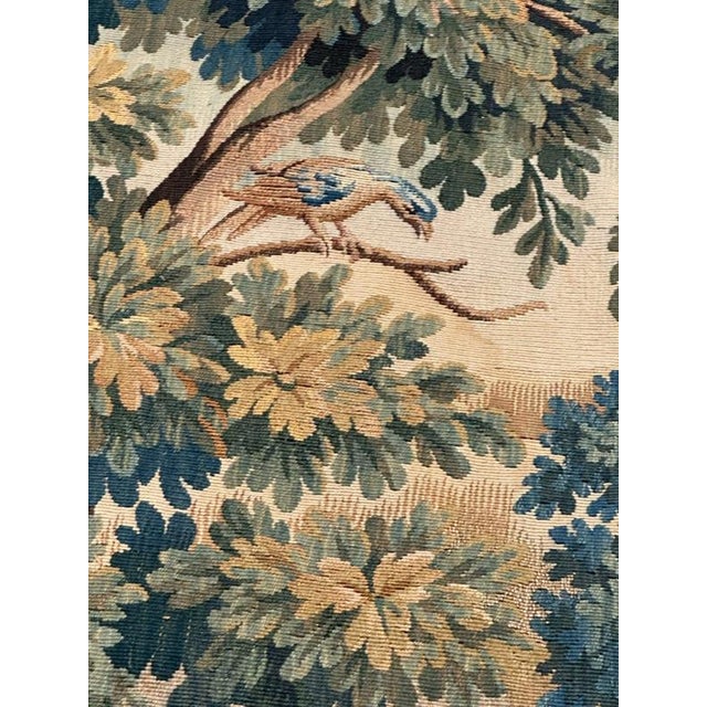 Blue Vintage French Aubusson Tapestry in Silk and Wool, 1940s For Sale - Image 8 of 18