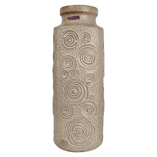 Large Fat Lava Rough Ceramic Vase in Earthy Tone by Scheurich, West Germany, 1970s For Sale - Image 16 of 16