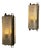 Large Brass and Pressed Glass Sconces by Jacques Adnet, France, 1960s, Set of 2 For Sale