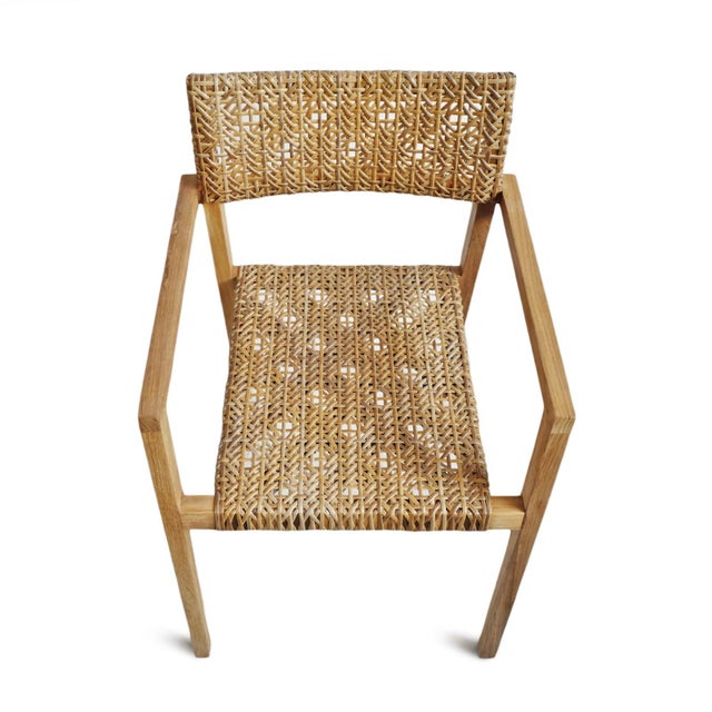 Contemporary Ambra Outdoor Teak & Woven Dining Chair For Sale - Image 3 of 11