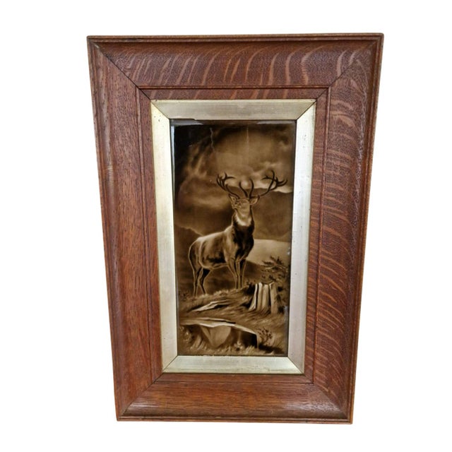 Victorian Era Collectibles with Images of Deer, 1800s, Paintings, Framed, Set of 2 For Sale - Image 5 of 12