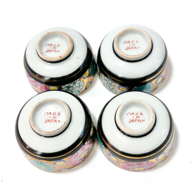 Gold 1950s Japanese Chinoiserie Gilt Floral Salt Cellars – Set of 4 For Sale - Image 8 of 8